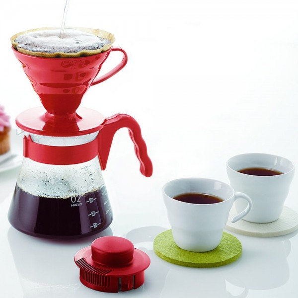 V60 02 Coffee Server Set Red Hario en Fanatico Café