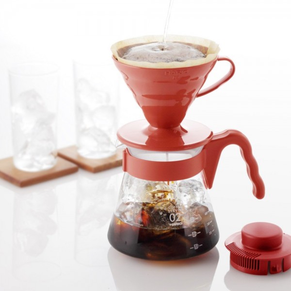 V60 02 Coffee Server Set Red Hario en Fanatico Café
