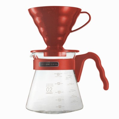 V60 02 Coffee Server Set Red Hario en Fanatico Café