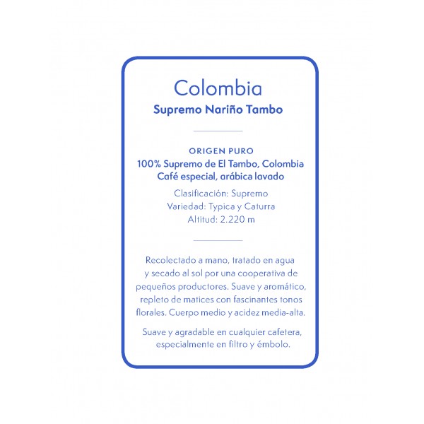 Colombia Nariño El Tambo en Fanatico Café